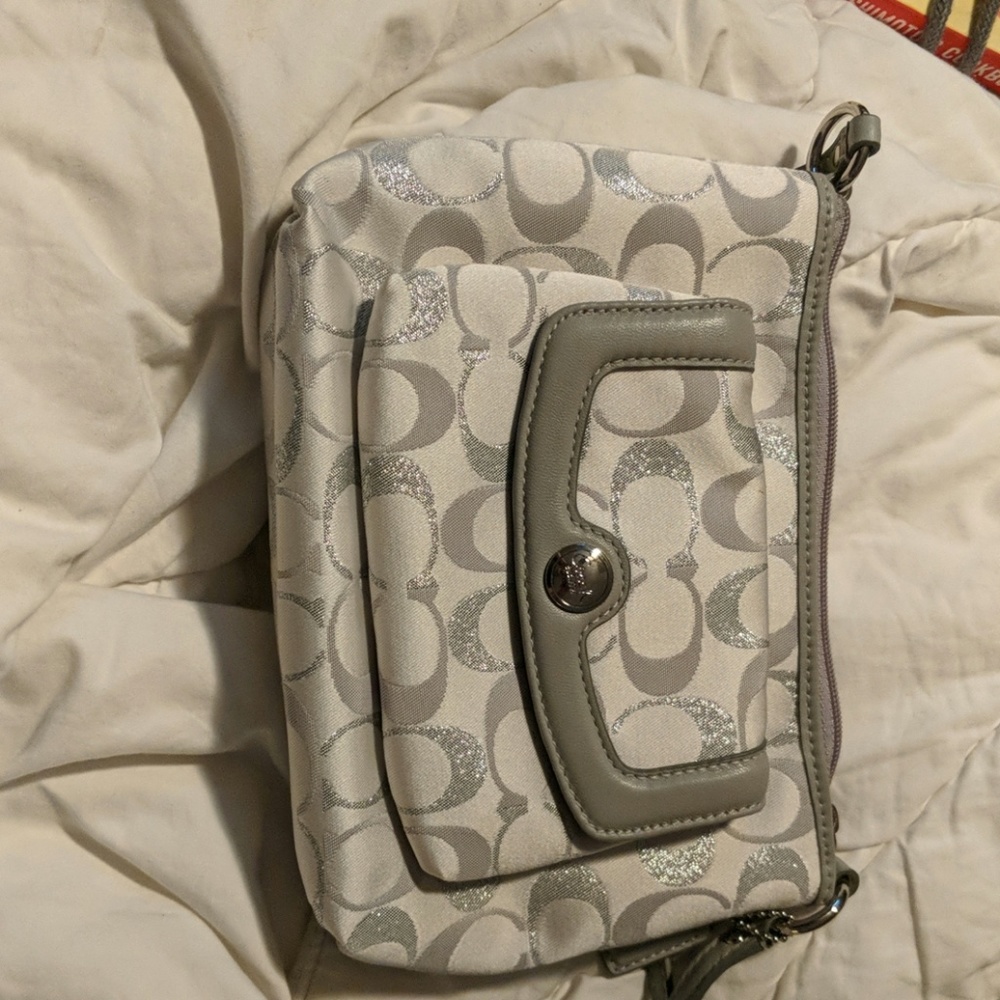 Small silver and white Crossbody